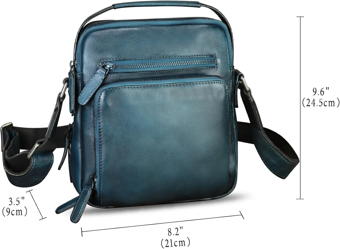 Genuine Leather Purse and Shoulder Bag for Men Vintage Real Leather Messenger Bag Handbag Crossbody Satchel Purse Strap
