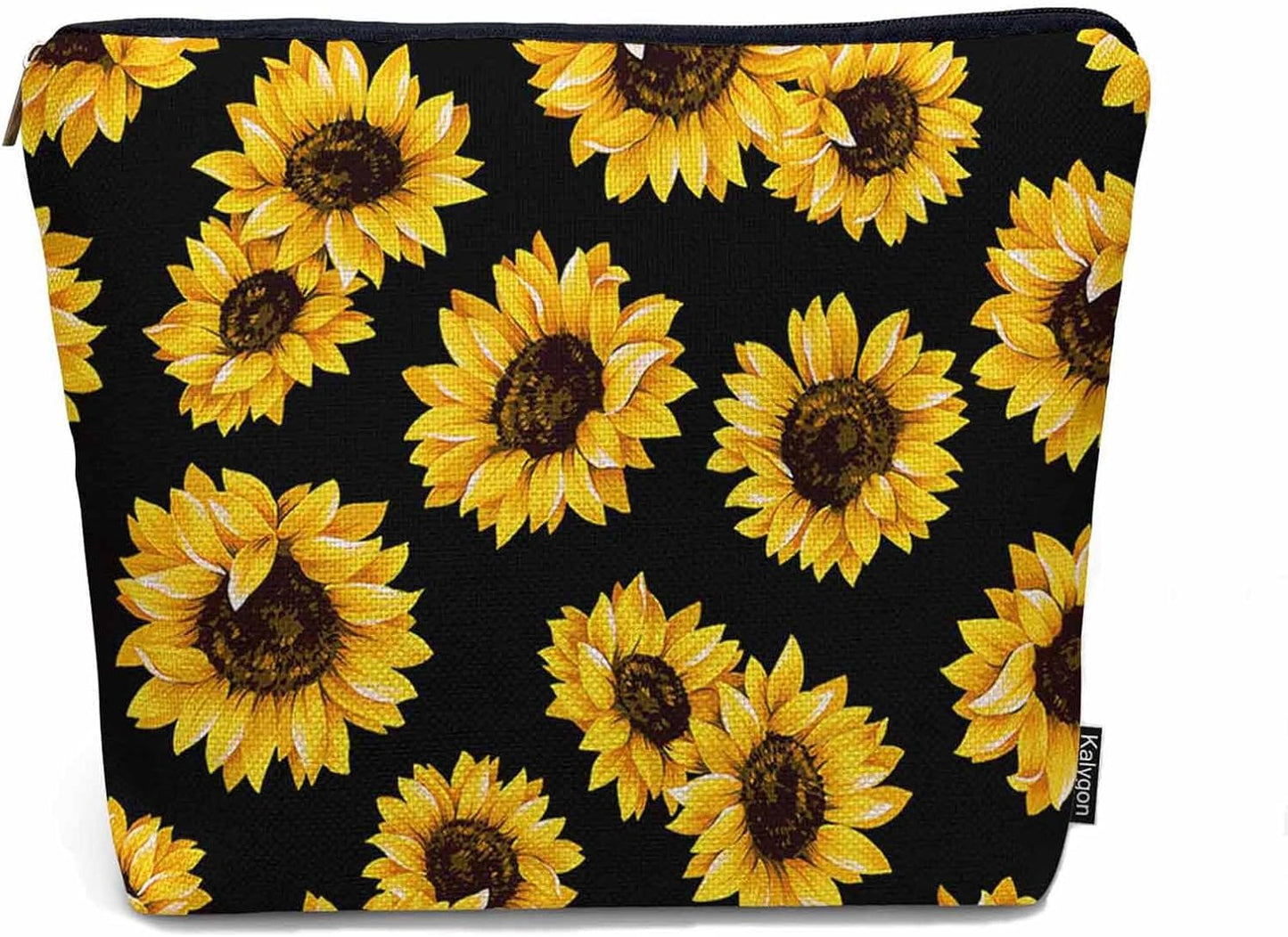 Sunflower Cosmetic Bags For Women, Blossom Sunflowers Yellow Roomy Makeup Bag Toiletry Bag Accessories Organizer Storage Bags Makeup Pouch For Travel Business Gym Camping Bathroom