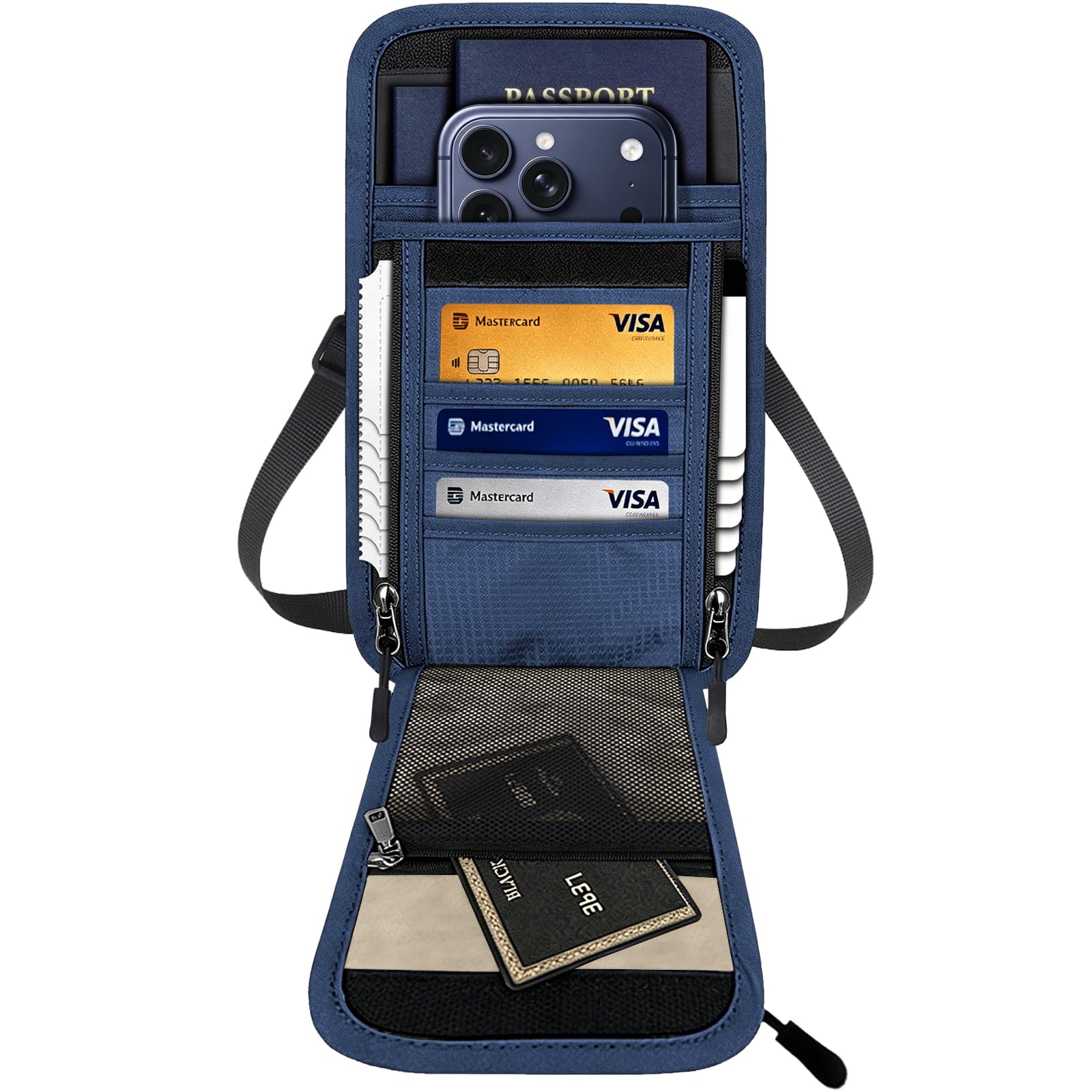 Travel Neck Wallet RFID Blocking – Hidden Passport Holder & Anti-Theft Money Pouch for Men & Women
