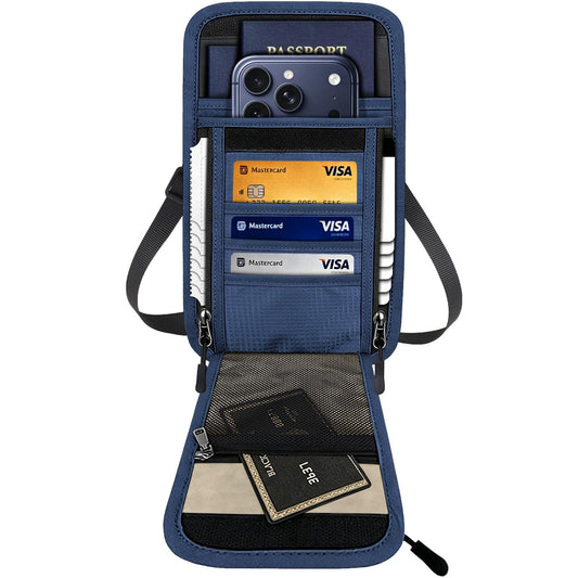 Travel Neck Wallet RFID Blocking – Hidden Passport Holder & Anti-Theft Money Pouch for Men & Women