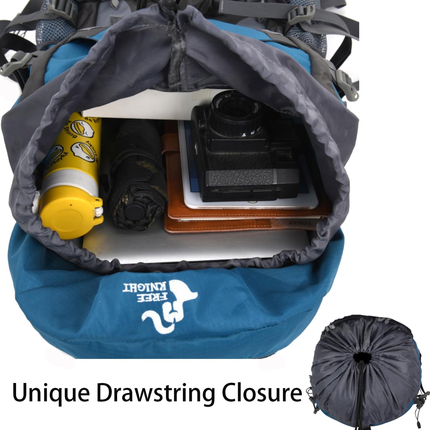 Bseash 60L Hiking Camping Backpack with Rain Cover, Waterproof Large Capacity Outdoor Sport Travel Daypack Climbing Touring (Black)
