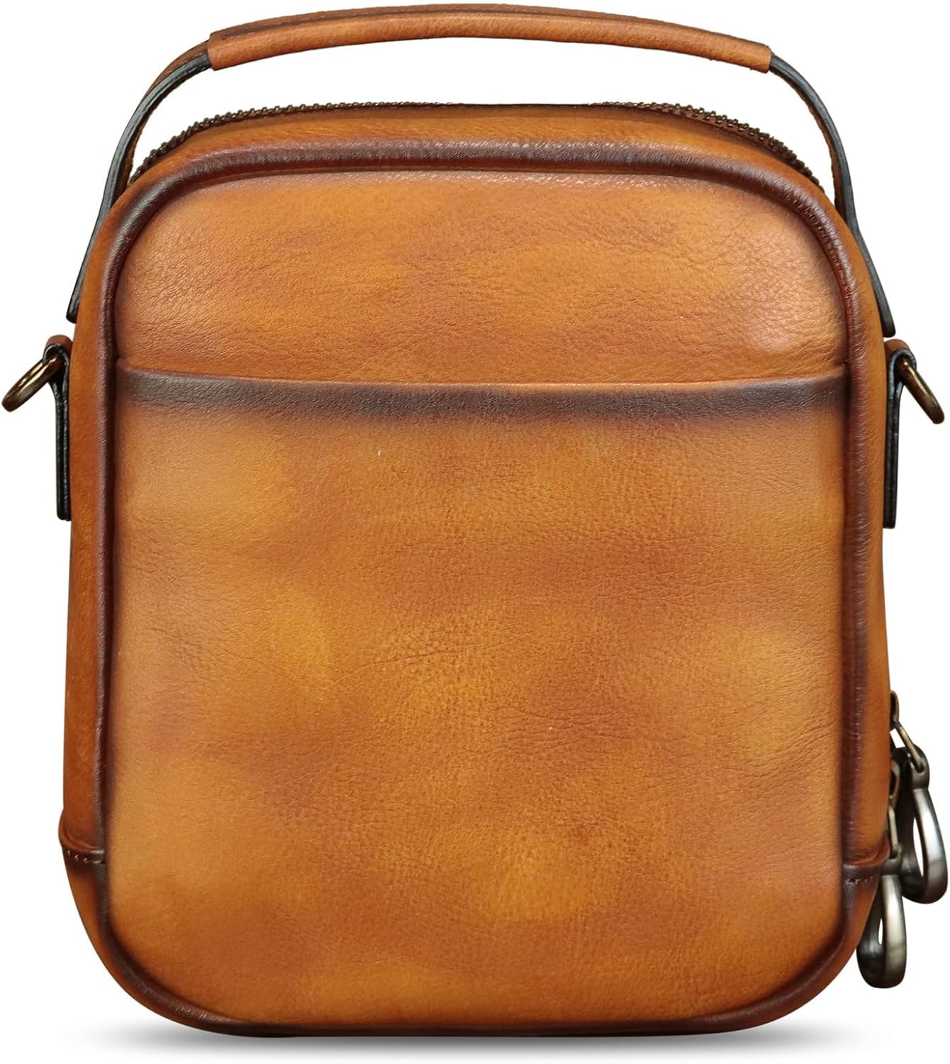 IVTG Genuine Leather Messenger Bag for Men Small Sling Purse Crossbody Shoulder Bags Satchel for Work Business Handbags