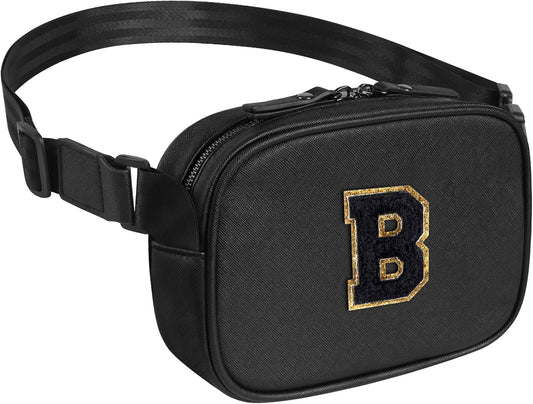 Cross Body Fanny Pack for Women, Fashion Waist Packs, Crossbody Bags, Belt Bag with Adjustable Strap (Black B)