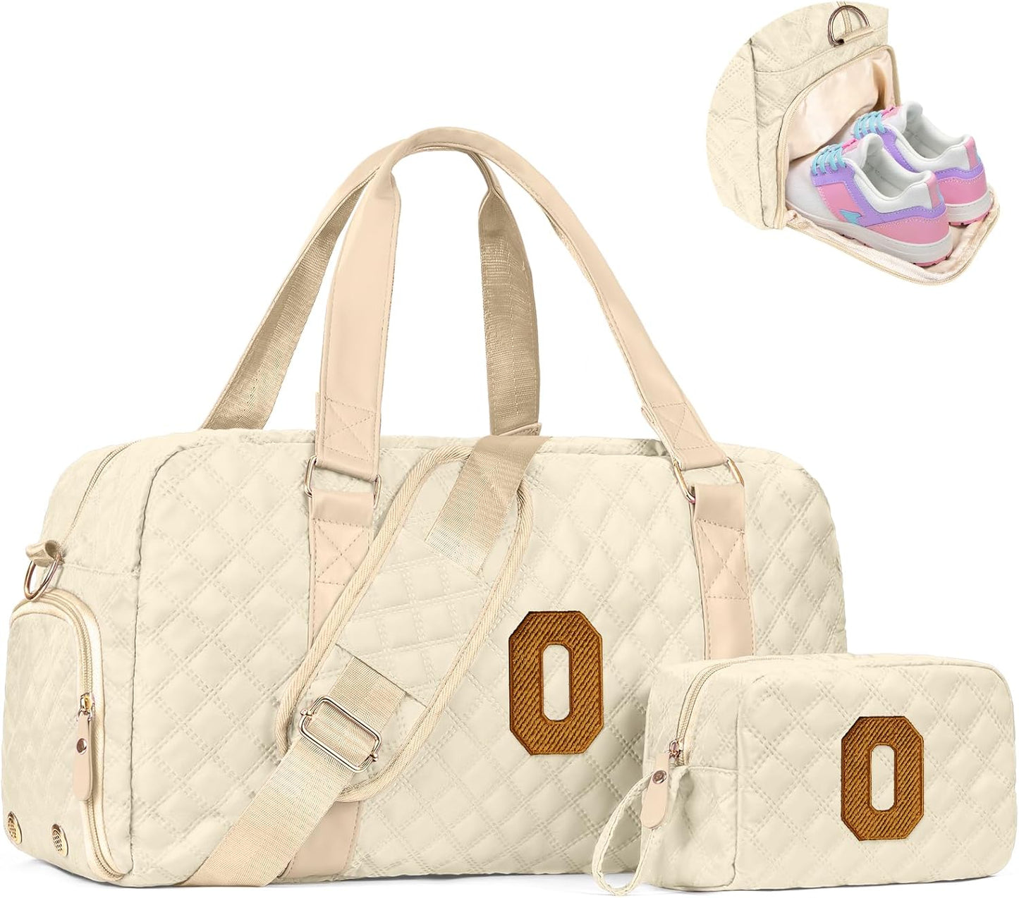 Initial Gym Bag for Girls, Kids Travel Duffel Bag, Graduation Gifts for Her, Personalized Weekender