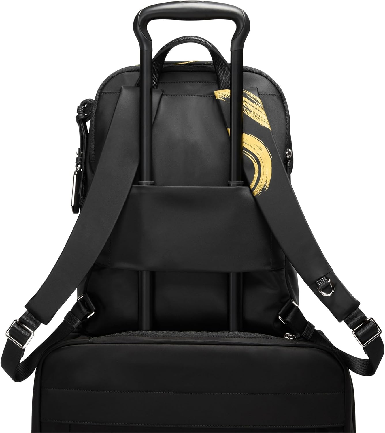 TUMI - Voyageur Halsey Backpack - Women's Lightweight Everyday and Travel Bag - 14.5" X 11.5" X 5.5" - Holds Up to 14" Screen - Gold Brush Stroke
