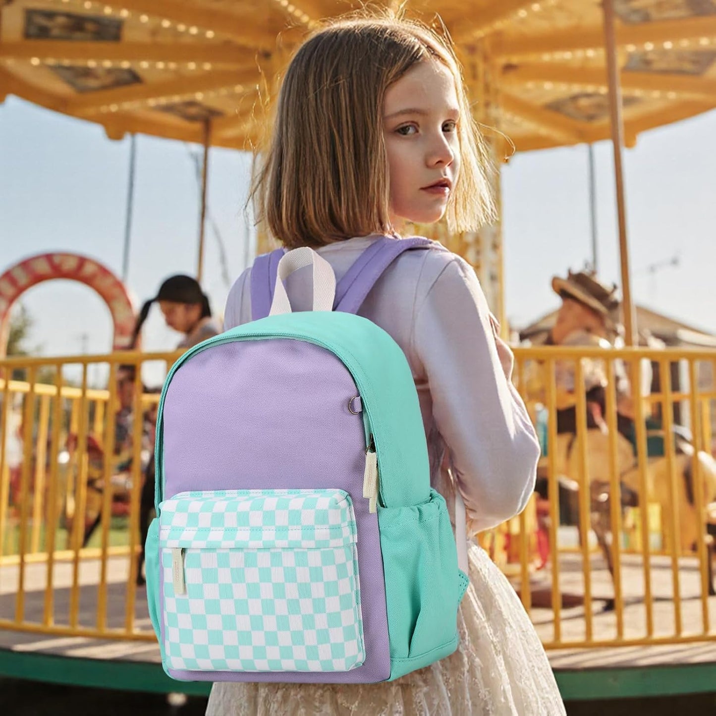 Toddler Backpack Kids Backpacks for Travel Durable Canvas School Bags for Boys and Girls with Chest Strap