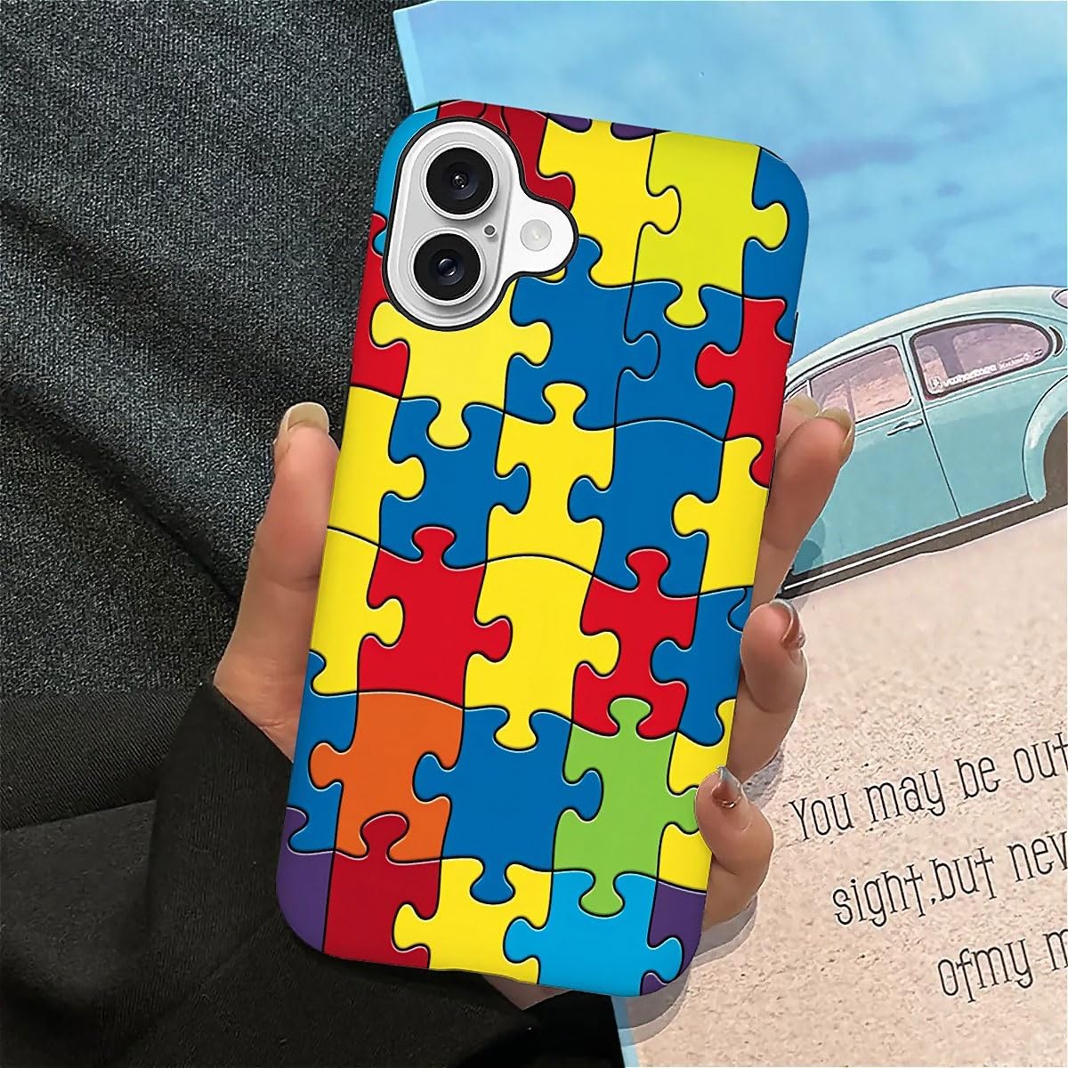 SEized Case Compatible with for iPhone 16 Plus,Color Puzzle Autism Phone Case for Girl Women Boy Men,Durable Protection Phone Case for iPhone 16 Plus