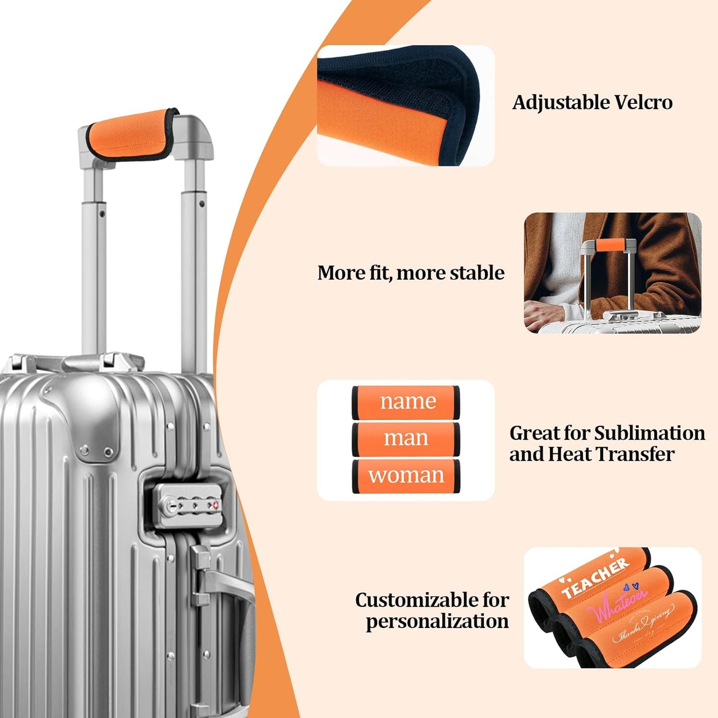 6 Pack Luggage Handle Wrap, Luggage Handle Wraps for Suitcase, Suitcase Tags Identifiers for Travel Accessories，Luggage Tags