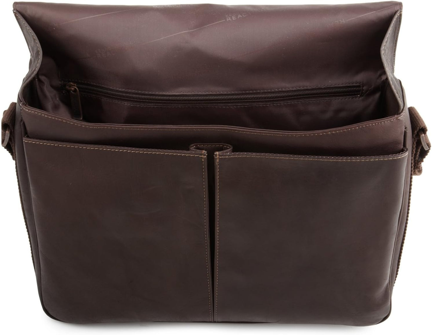 Kenneth Cole REACTION Risky Business Messenger Full-Grain Colombian Leather Crossbody Laptop Case & Tablet Day Bag