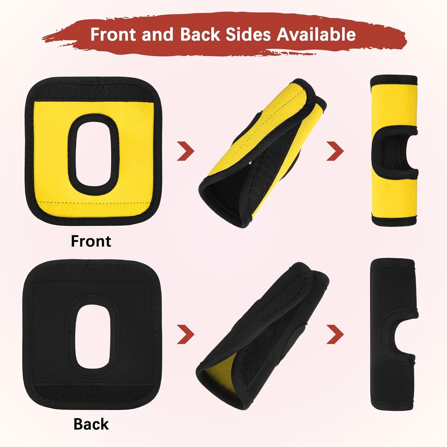 Luggage Handle Wrap [3PCS] - Neoprene Luggage Identifiers Hollow Design Use for Push-Button Luggage Suitcase & Trolley Case - [Yellow-6IN/15CM] Comfort Grip Handle Cover