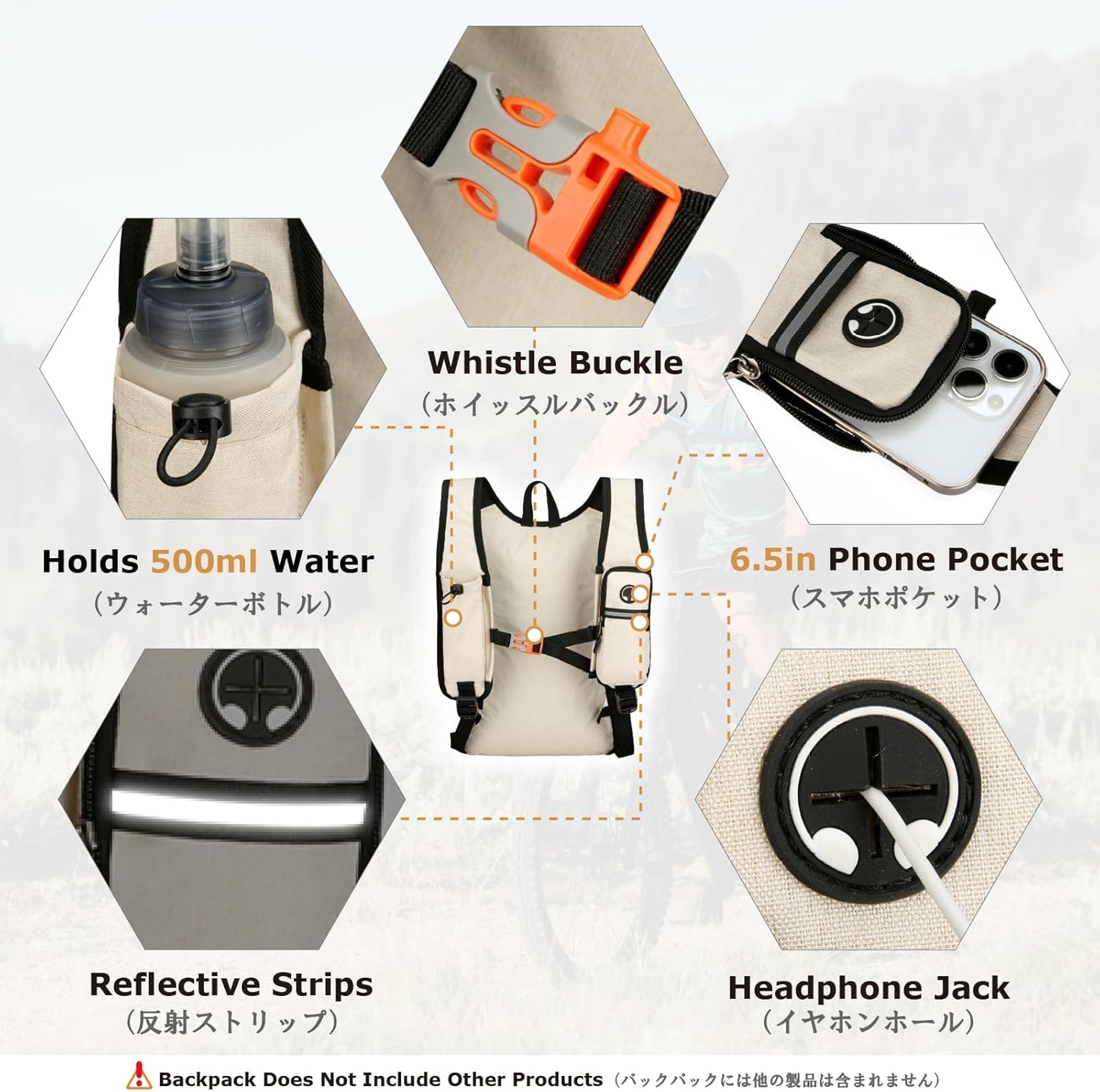 YAPJEB Lightweight Hiking Backpack, Breathable Daypack for Running Cycling Climbing Marathon Camping for Men and Women