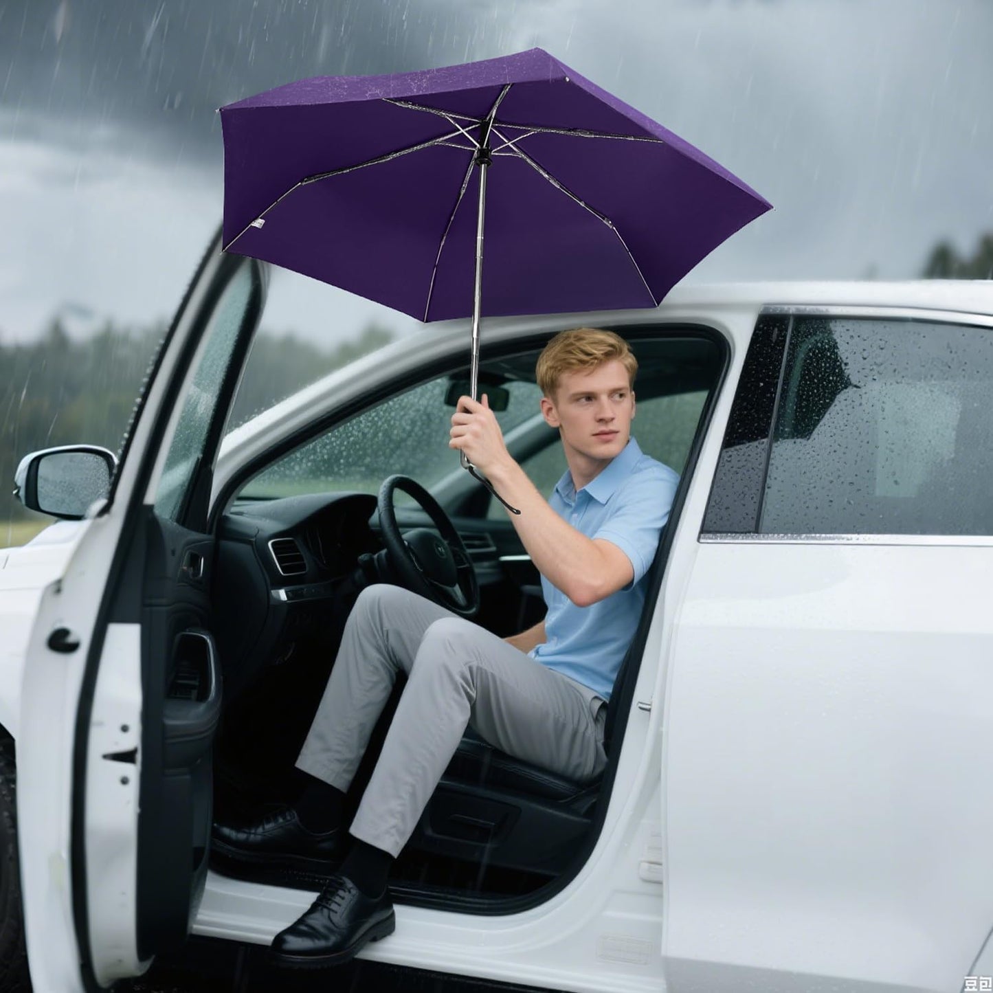 Lejorain Mini Umbrella for Travel Automatic - Folding Compact Flat Umbrella Lightweight Strong Portable Umbrellas for Rain Adults
