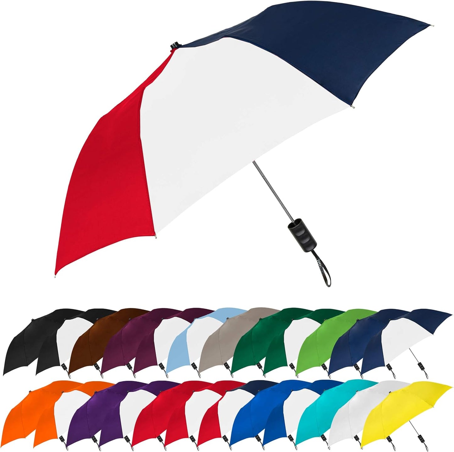 The Spectrum Popular Style 42" Automatic Open Compact Travel Umbrella for Rain, Wind & Sun, Sturdy Lightweight Small Portable Stick Umbrella for Men and Women