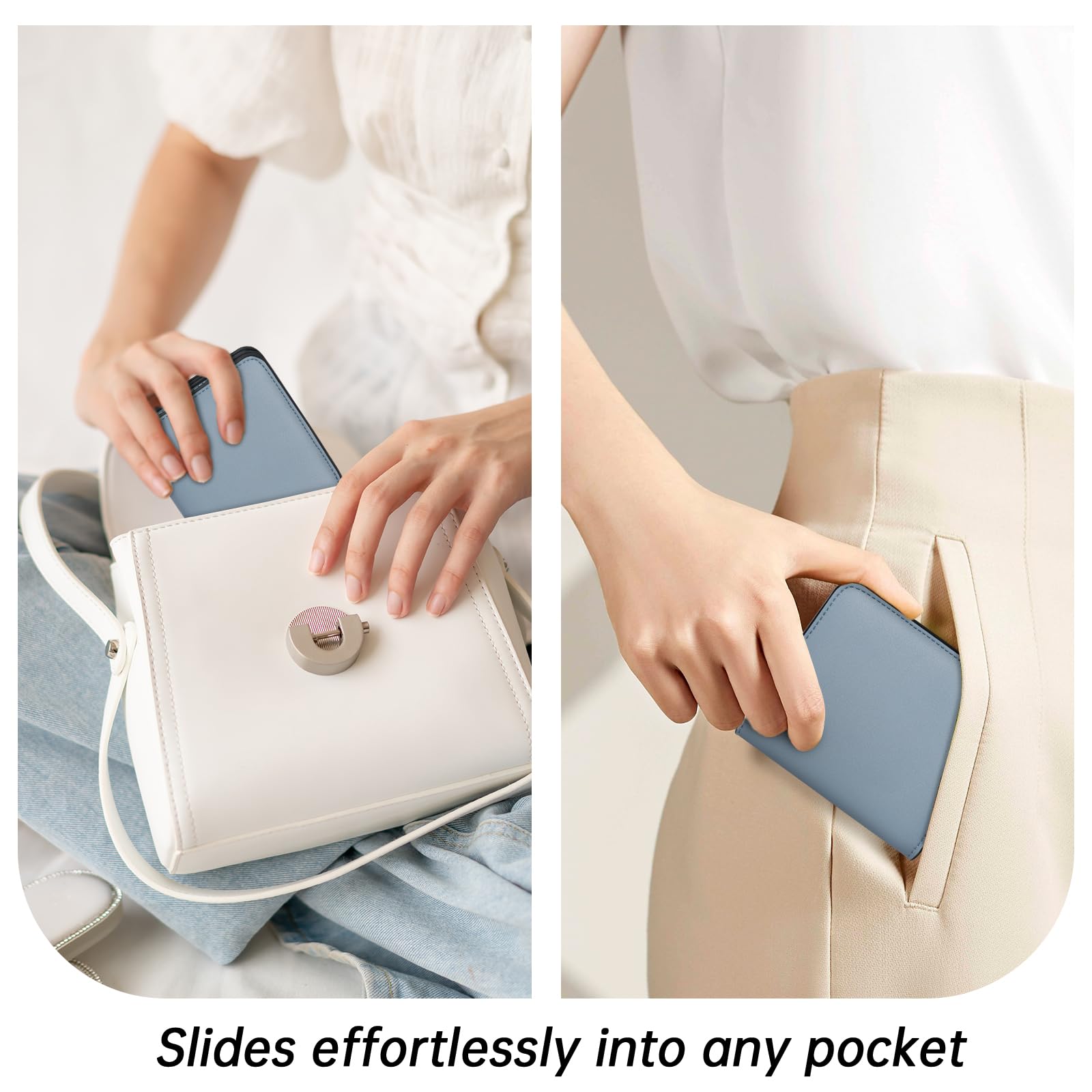 Toughergun Women’s Small Slim Leather Wallet with RFID Protection, Compact Bifold Mini Purse with