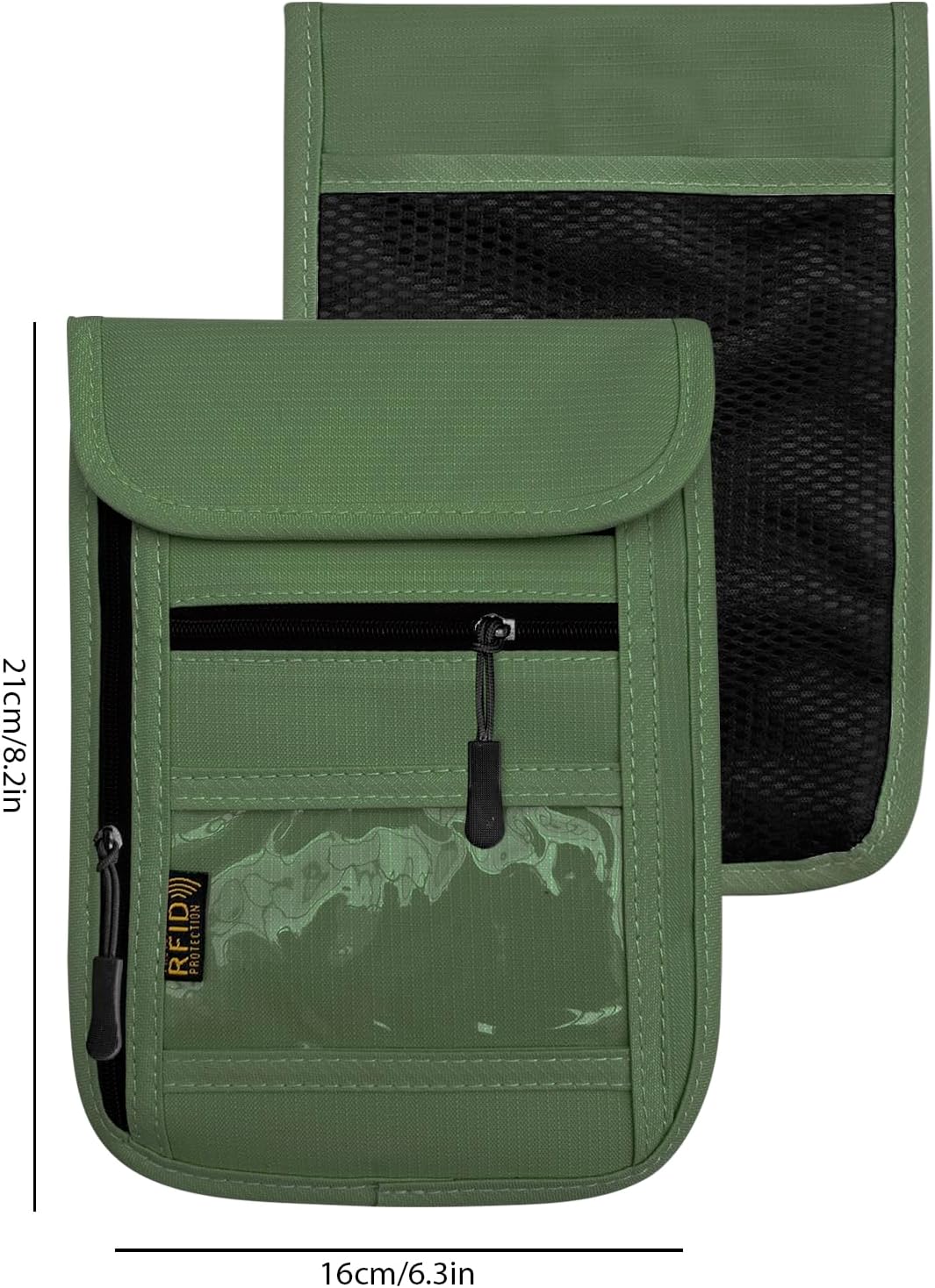RFID Blocking Travel Neck Wallet Pouch and Passport Holder, Travel Neck Pouch Passport Holder for