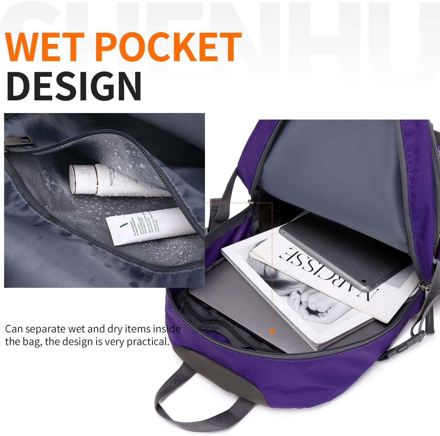 40L Hiking Backpack Lightweight Daypack Waterproof Travel Camping Backpack for Men Women Sport