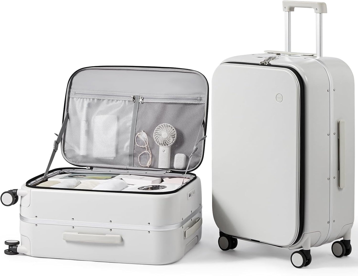 mixi 24 Inch Checked Luggage PC Hard Shell Suitcase Top Opening Aluminum Frame Travel Suitcases
