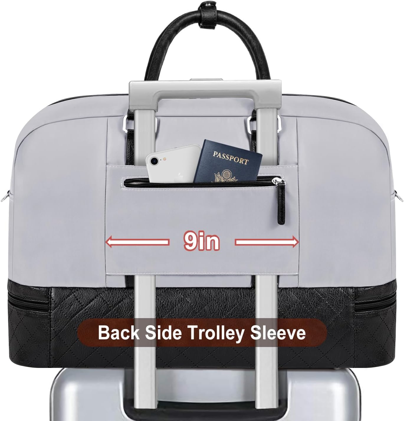 Weekender Bag for Women, Large Overnight Bag Canvas Travel Duffel Bag Carry On Tote with Shoe Compartment 21" 3Pcs Set