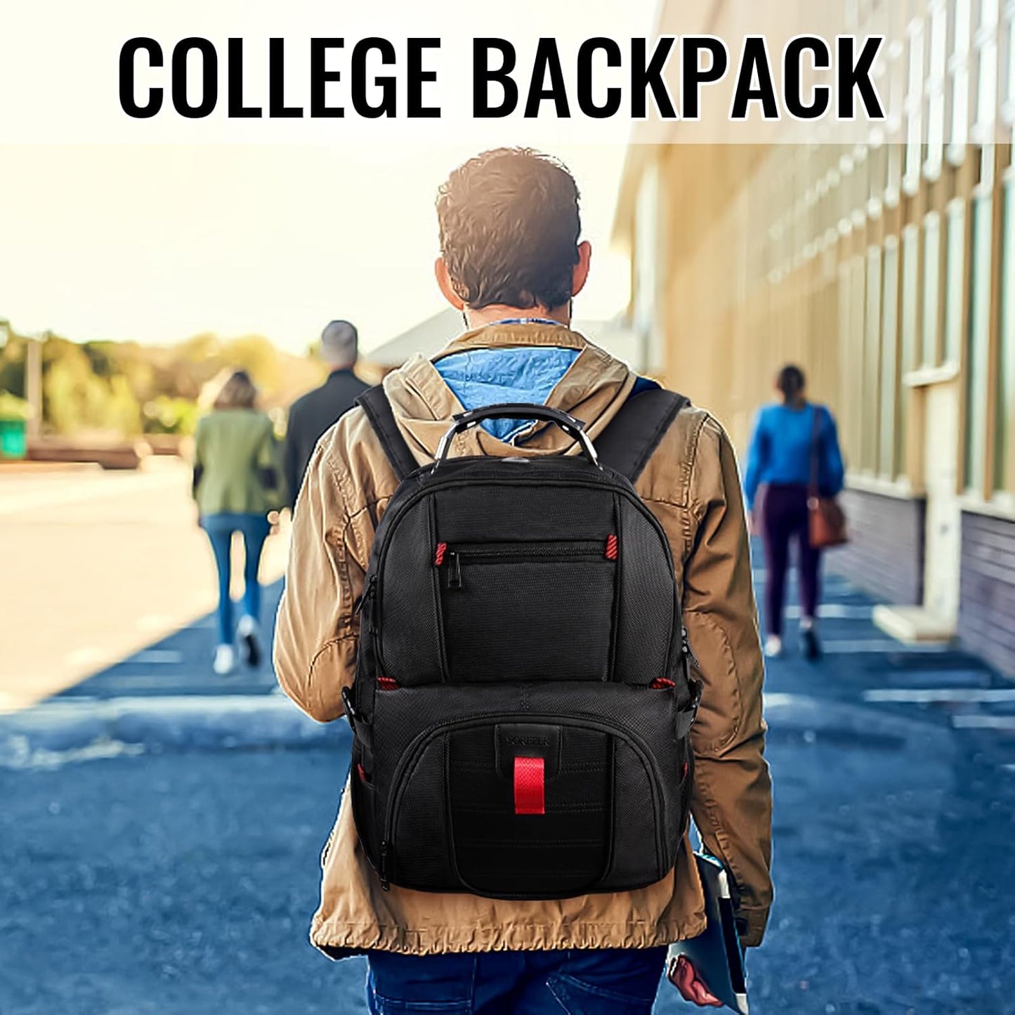 YOREPEK Travel Backpack, 15.6 Inch Laptop Backpacks for Men Women, Water Resistant College Backpack
