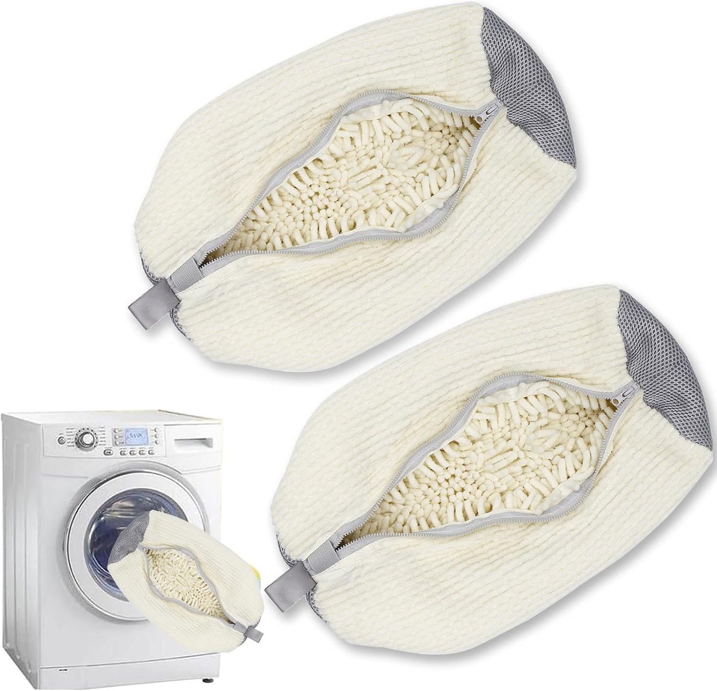 2-Packs Shoe Washing Bag for Washing Machine,Laundry Shoe Bag for Washer and Dryer Reusable Shoe Cleaning Bag