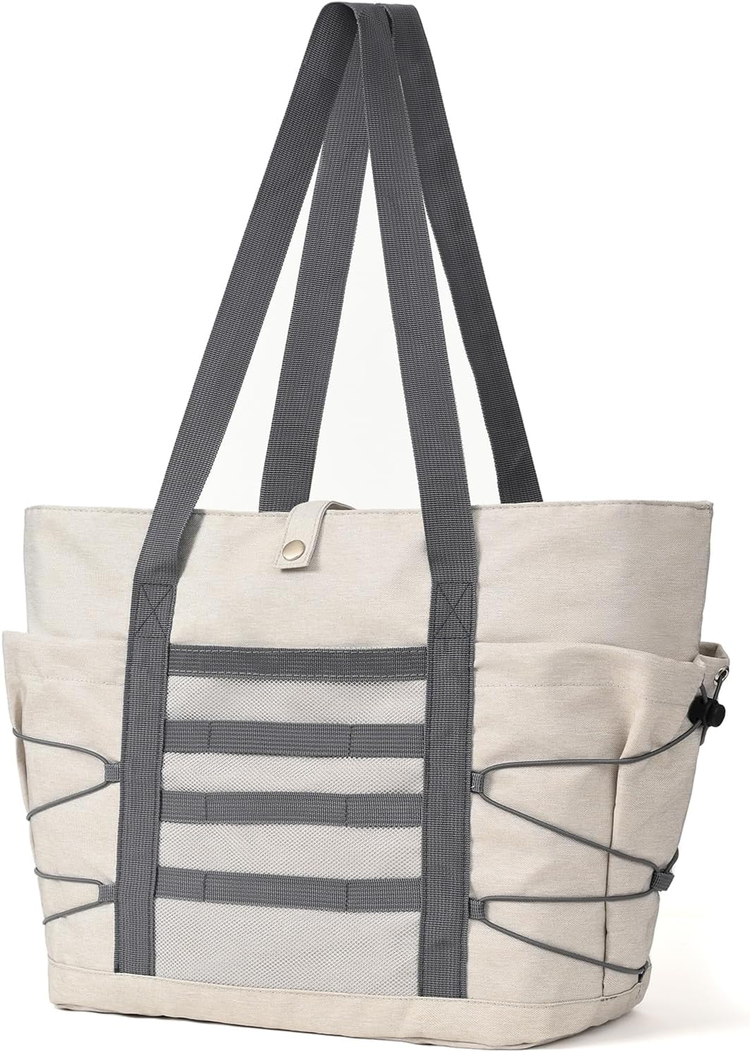 Travel Tote Bags for Women - Foldable Beach Bag Waterproof Zipper Gym Sports Shopping Bag with Trolley Sleeve