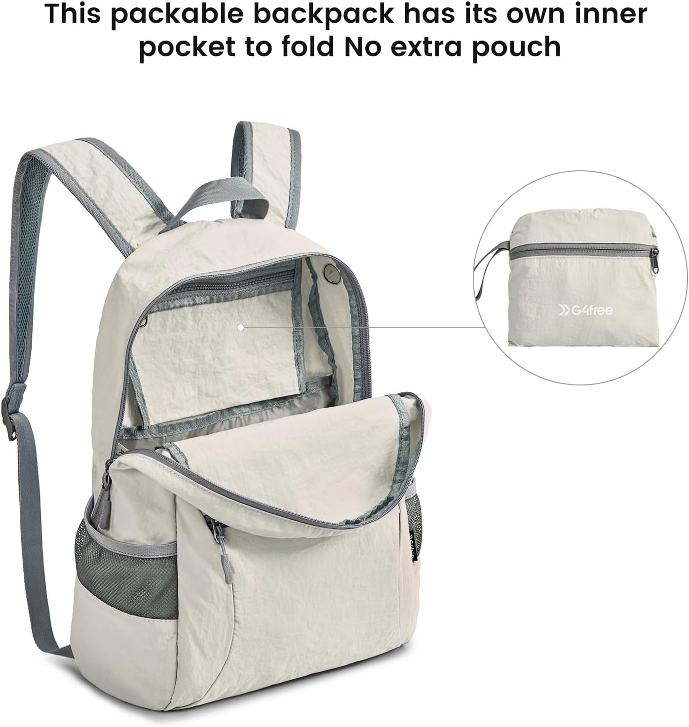 G4Free 20L Lightweight Packable Backpack Travel Hiking Daypack Foldable Backpack for Men Women
