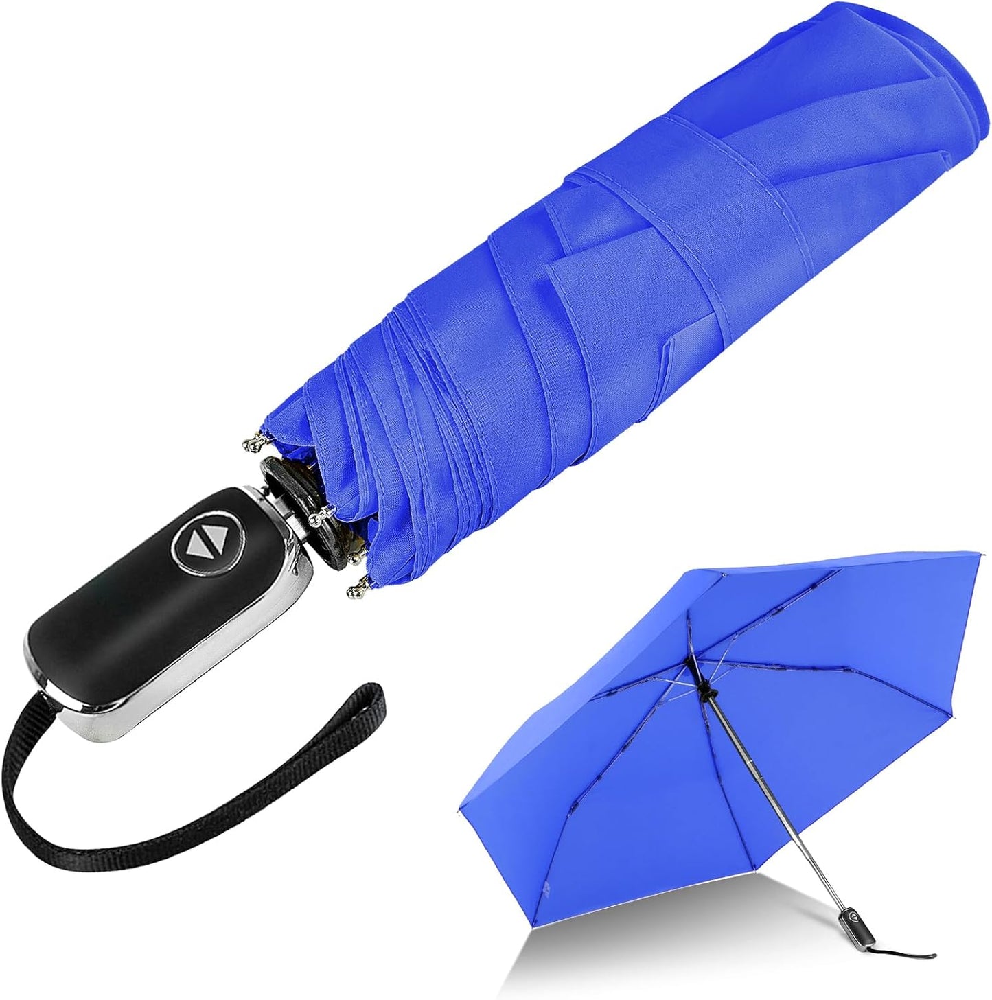 LEAGERA Compact Travel Umbrella for Purse - Flat Handle, Waterproof for Light Rain