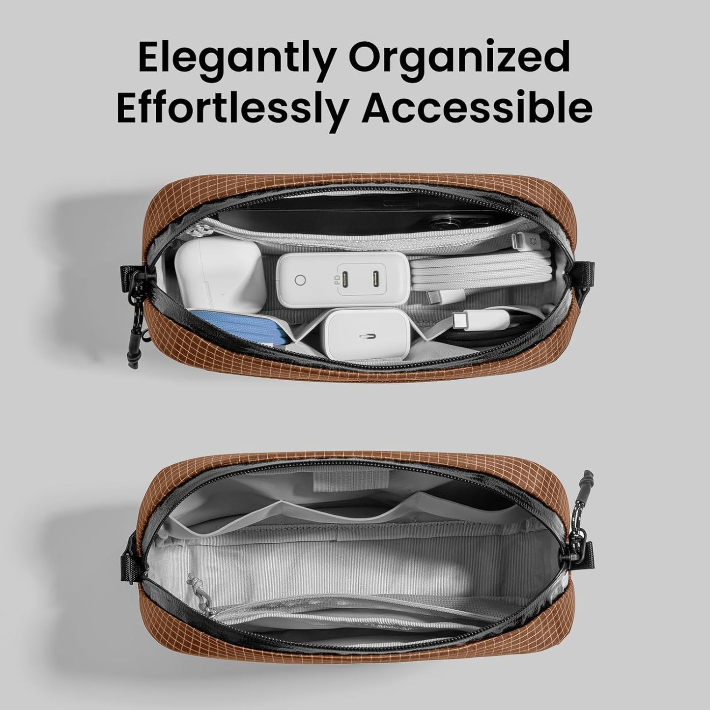 tomtoc Electronics Organizer Travel Case Performance, Water Resistant Bag Cable Tech Pouch