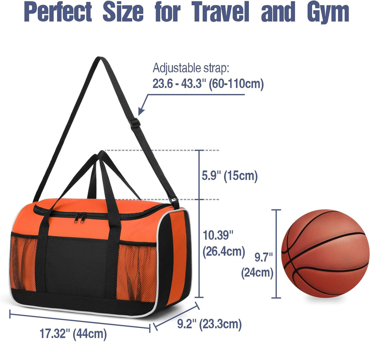 BuyAgain Duffle Bag, 17" Small Travel Carry On Sport Duffel Gym Bag.