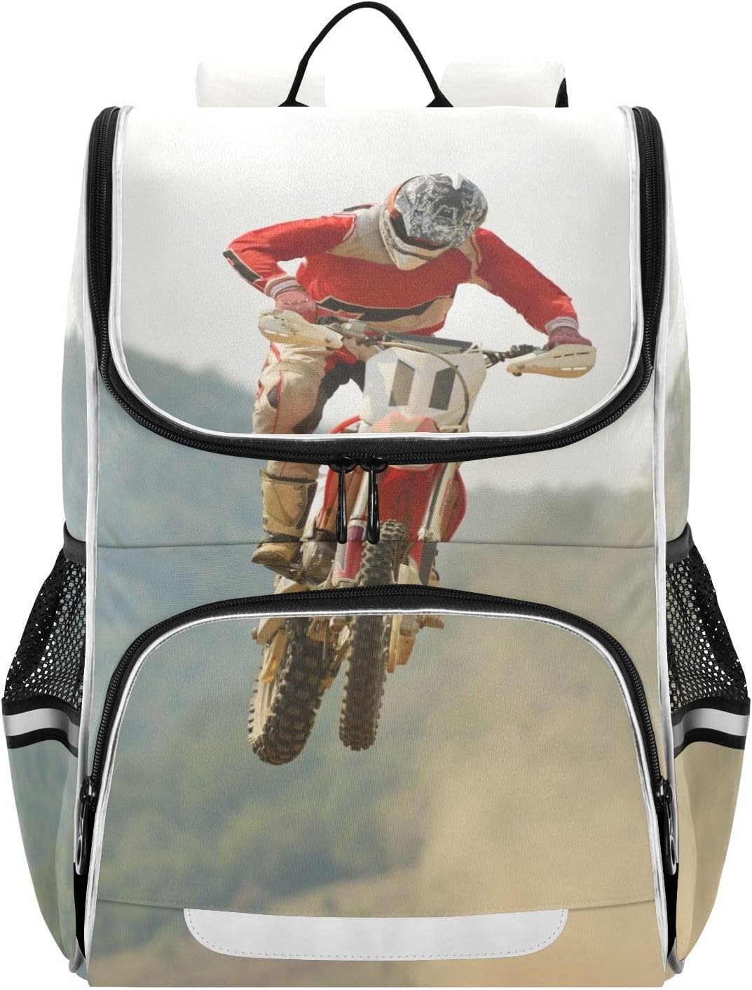 Motorcross Bike Cute Backpack For Girls Kids Backpack Boys Teen School Bag Bookbag Travel Daypacks