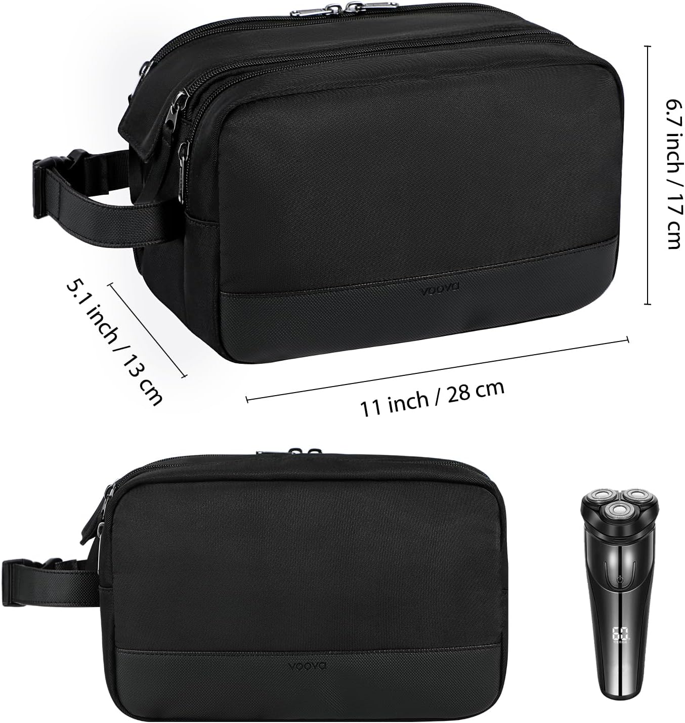 Voova Travel Toiletry Bag for Men Women, Hanging Dopp Kit Water Resistant Shaving Bag for