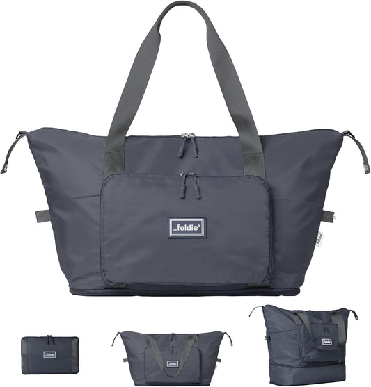 The Foldie Foldable Travel Bag for Women - 40L Weekender Bag with Multiple Pockets - Carry On Expendable Travel Bag