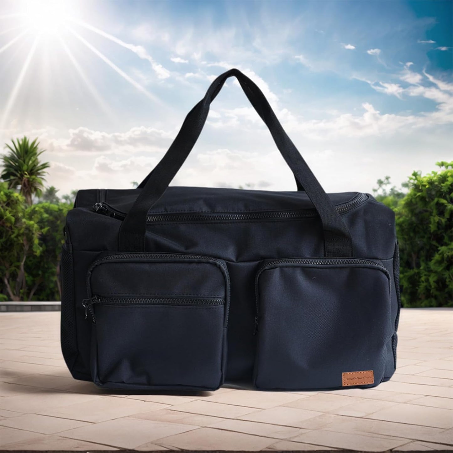 Travel Duffel Bags, Large Capacity Gym Bag for Men Women, Duffel Bag with Adjustable Strip for Travel, Airplanes, Sports(Black)