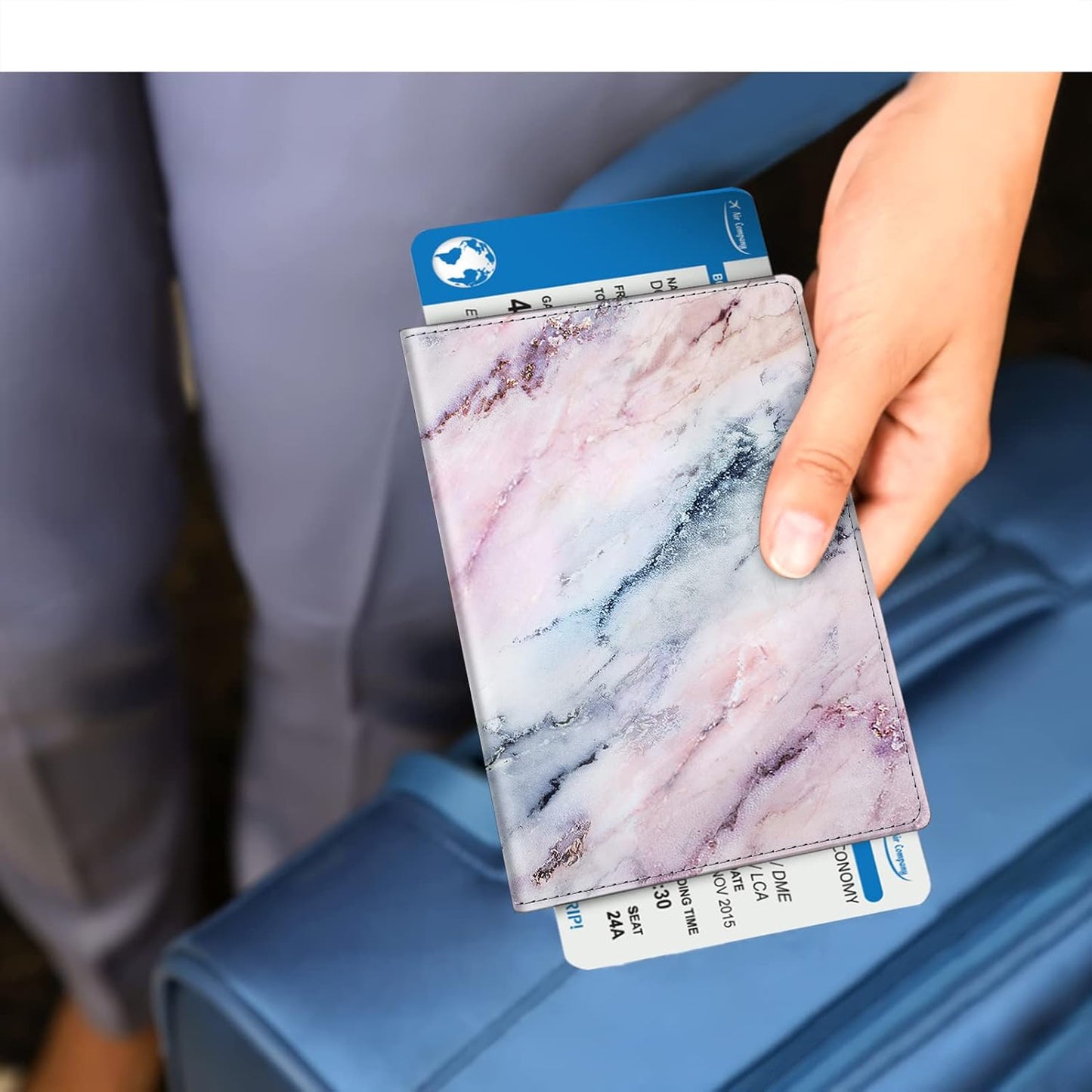 FINTIE Passport Holder, Slim Travel Wallet RFID Blocking Card Case Cover Passport Cover Protector Essentials with Credit Card Slots for Women/Men