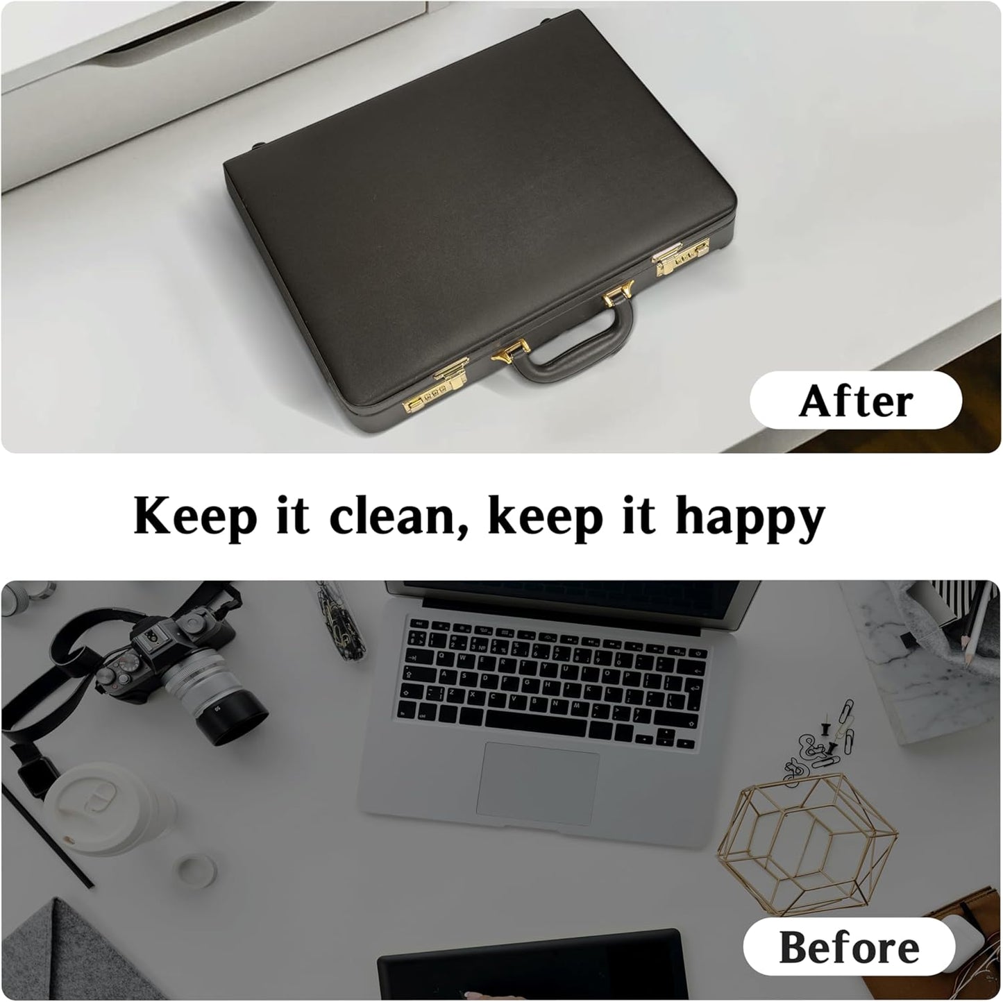 Briefcases for Men, Professional Leather Briefcase with Lock, Hard Shell Business Brief Case, Durable Executive Attache Case for Laptop Documents, Mens Hard Briefcase for Work Office Travel