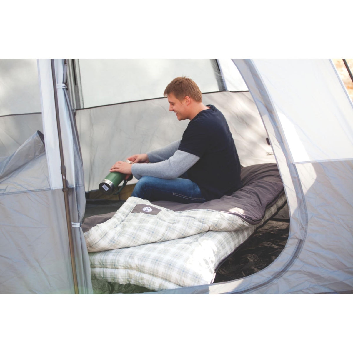 Coleman Heritage Big & Tall 10°F Flannel Sleeping Bag, XL Sleeping Bag Fits Adults up to 6ft 7in