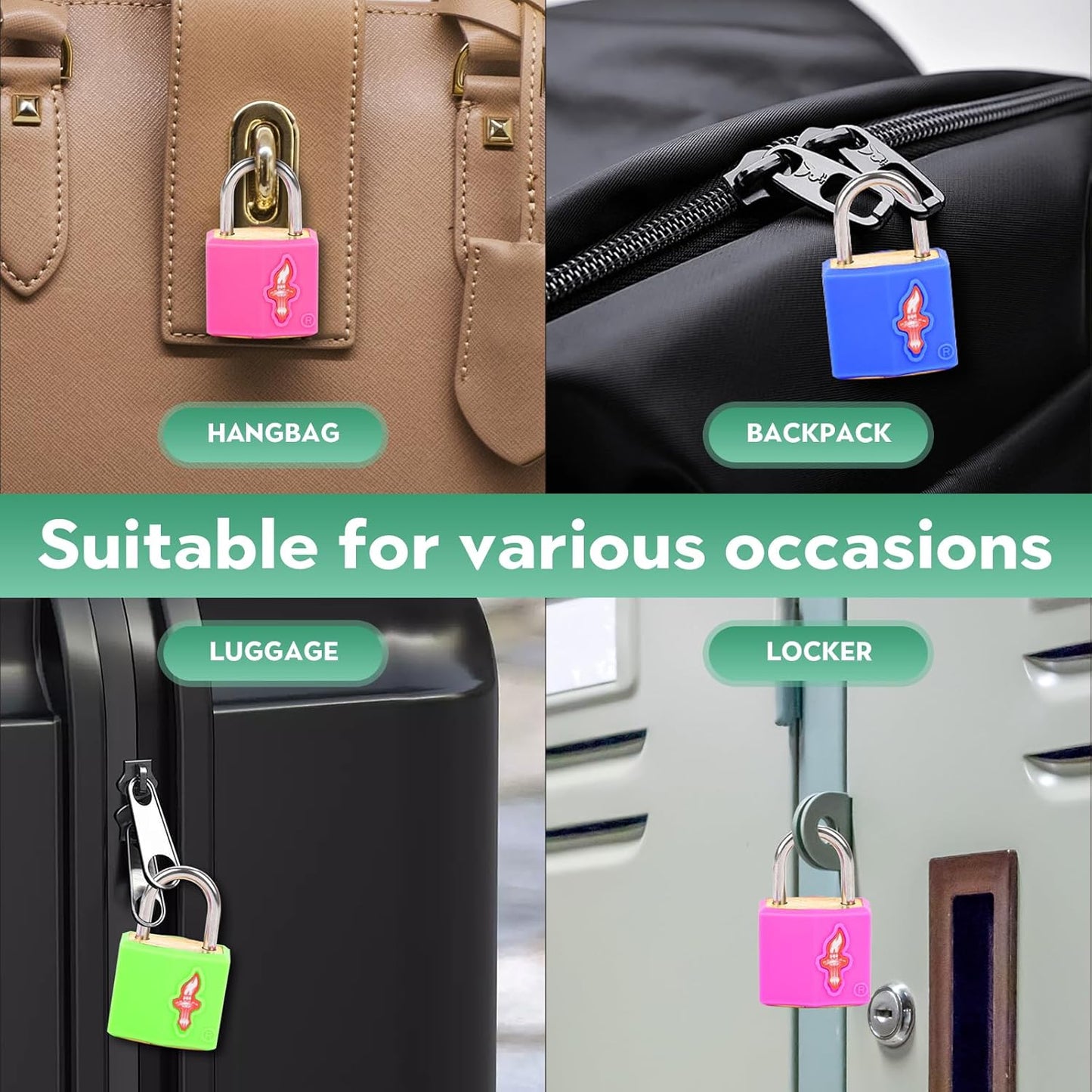 TSA Approved Luggage Lock and 6 Luggage Tags, TSA Gun Lock Also Can Suit for Suitcase, Luggage, Backpack, Laptop Bag, Locke 6 Pack Black
