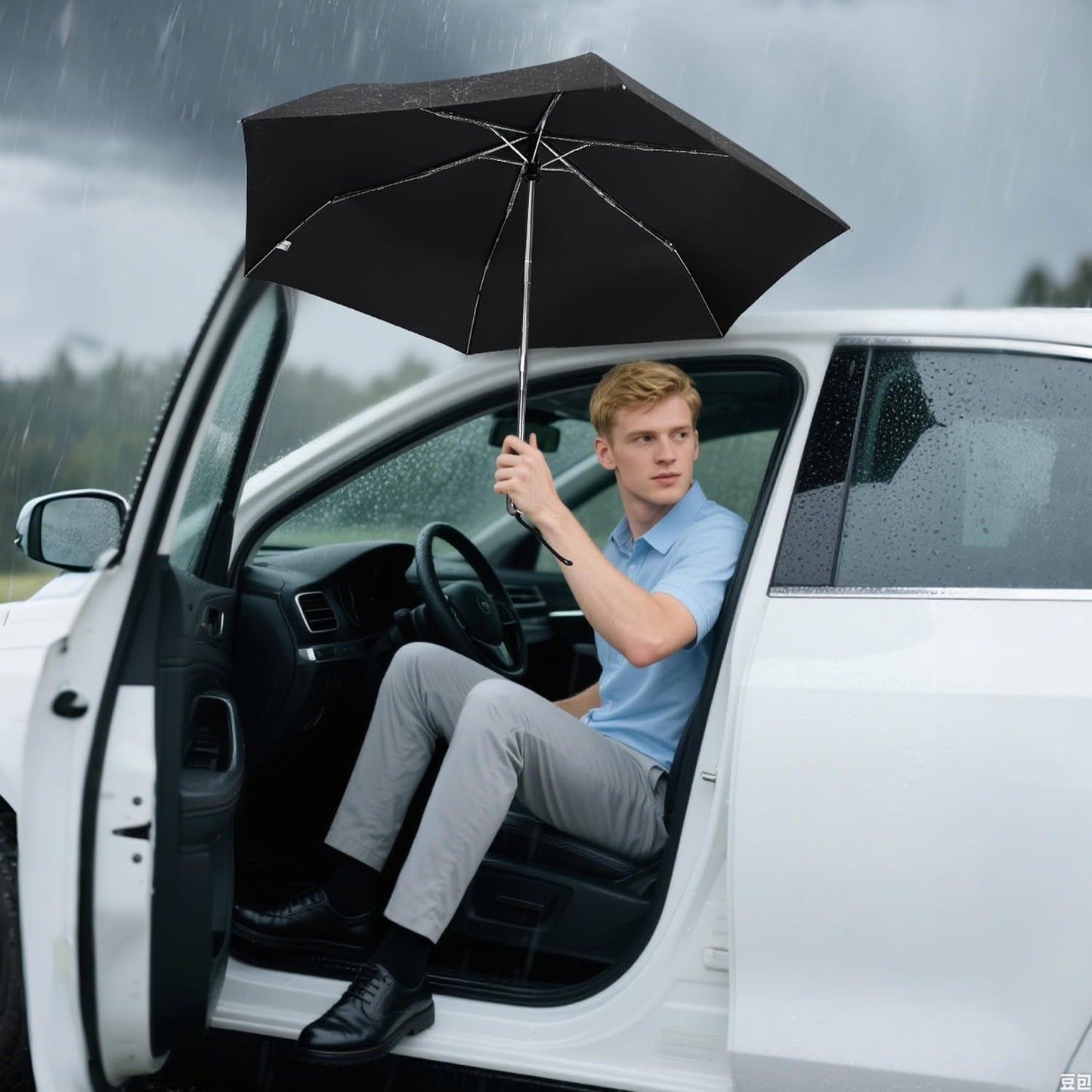 Lejorain Mini Umbrella for Travel Automatic - Folding Compact Flat Umbrella Lightweight Strong Portable Umbrellas for Rain Adults