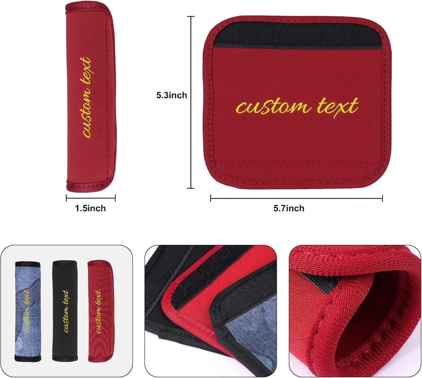 Luggage Handle Wraps Personalized Custom Embroidered Name for Suitcase Travel Luggage Identifiers/Tags/Marker/Grips (Blue)