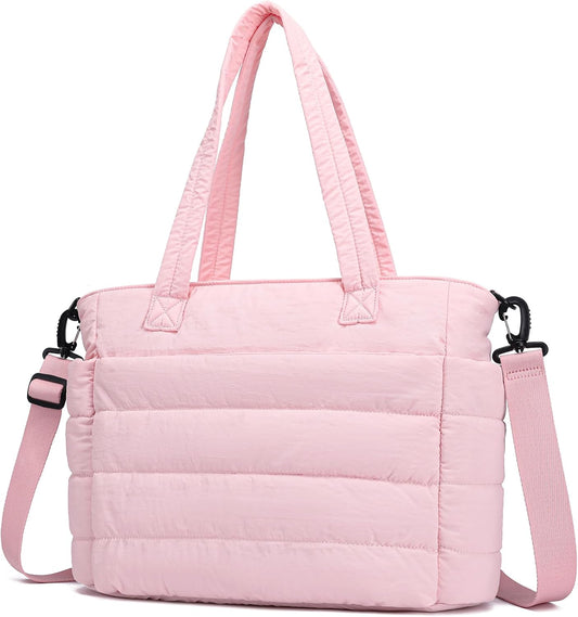 AOCINA Puffy Tote Bag for Women Quilted Work Bag Nurse Bags Women's Handbags for Travel