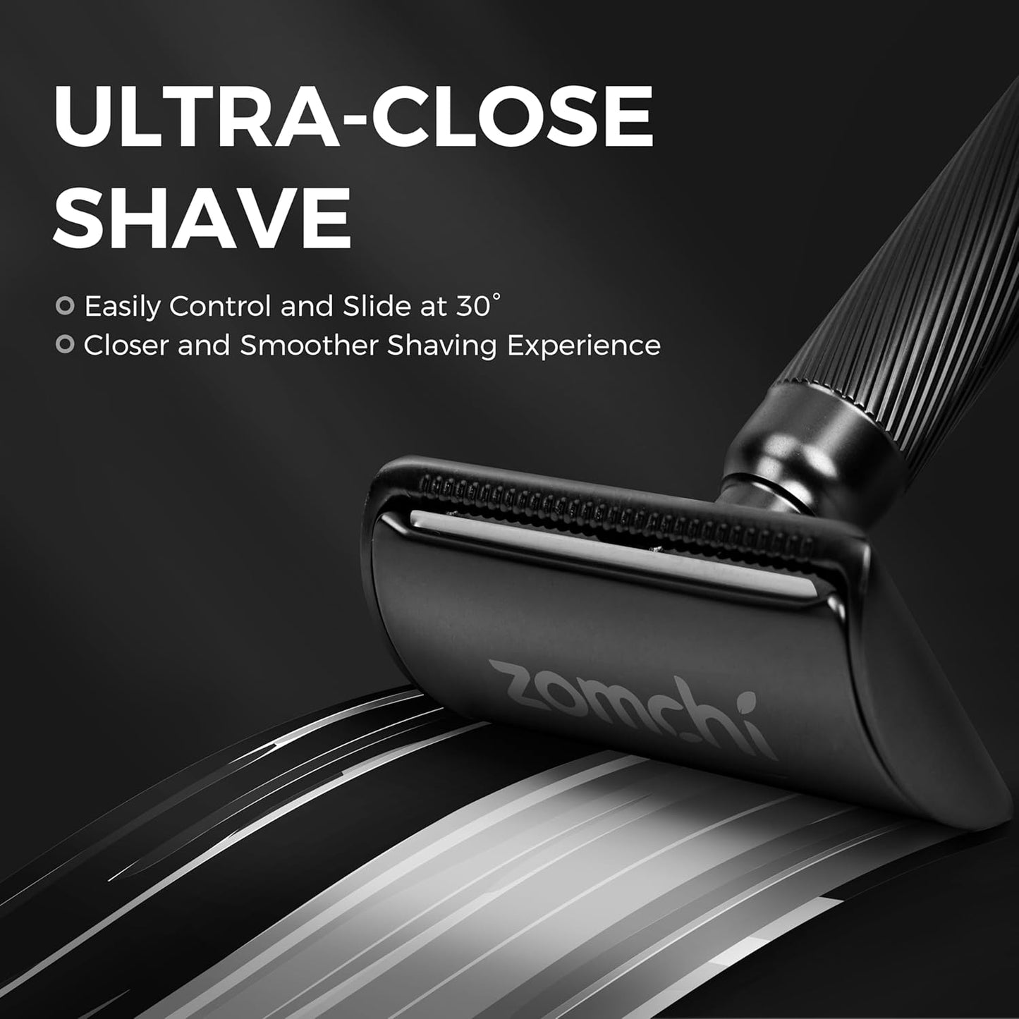 ZOMCHI Safety Razor for Men with 10 Safety Razor Blades, [New Version 2.0 ] Reusable Metal Razor for Men & Women, Single Blade Razor - Matte Black