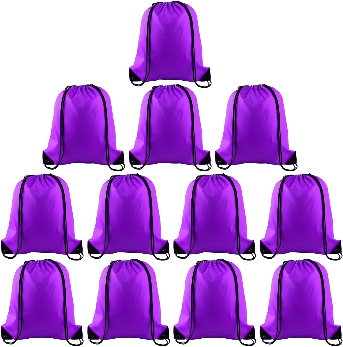 KUUQA 12 Pcs Drawstring Backpack Bags Sport Gym Sack Cinch Bags Bulk for School Traveling and