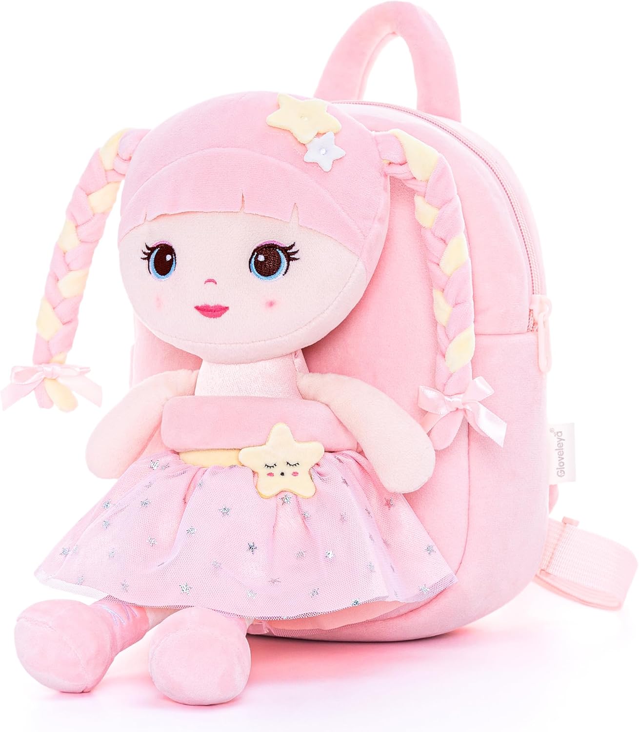 Lazada Girls Backpack with Doll Toddler Toys Baby Girls Gifts Rag Dolls Backpack 9.5“