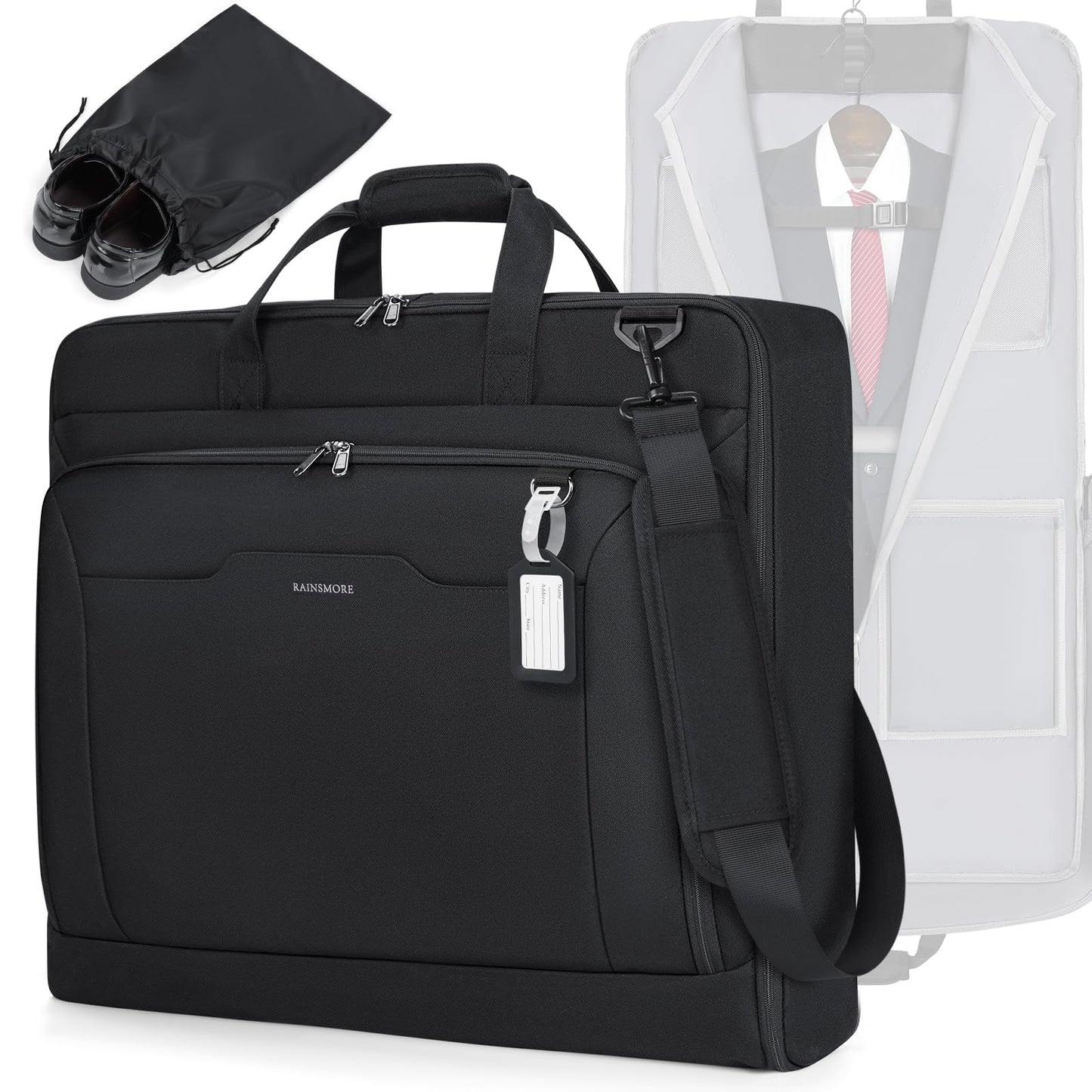 RAINSMORE Garment Bags for Travel Carry On Garment Bag for Hanging Clothes, Suit Bag for Business