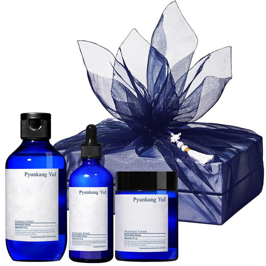 [PKY] Pyunkang Yul Basic Line Skincare Gift Set, Holiday Essentials for Moisturizing & Nourishing, Toner, Serum & Face Cream, Ideal for Gifting (3-Item Set)