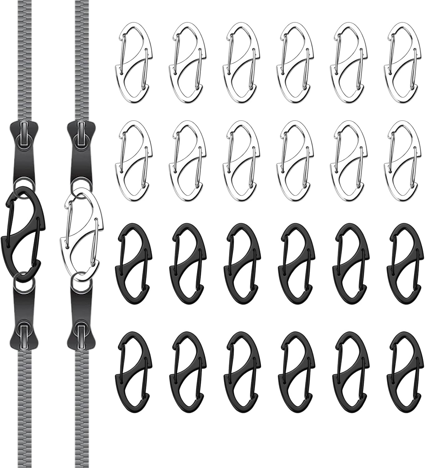 Zipper Luggage Locks Anti Theft for Backpacking Protection,Pickpocket Zipper Locks,Dual Opening Zippers Pull Replacement.Camping Suitcase (18)