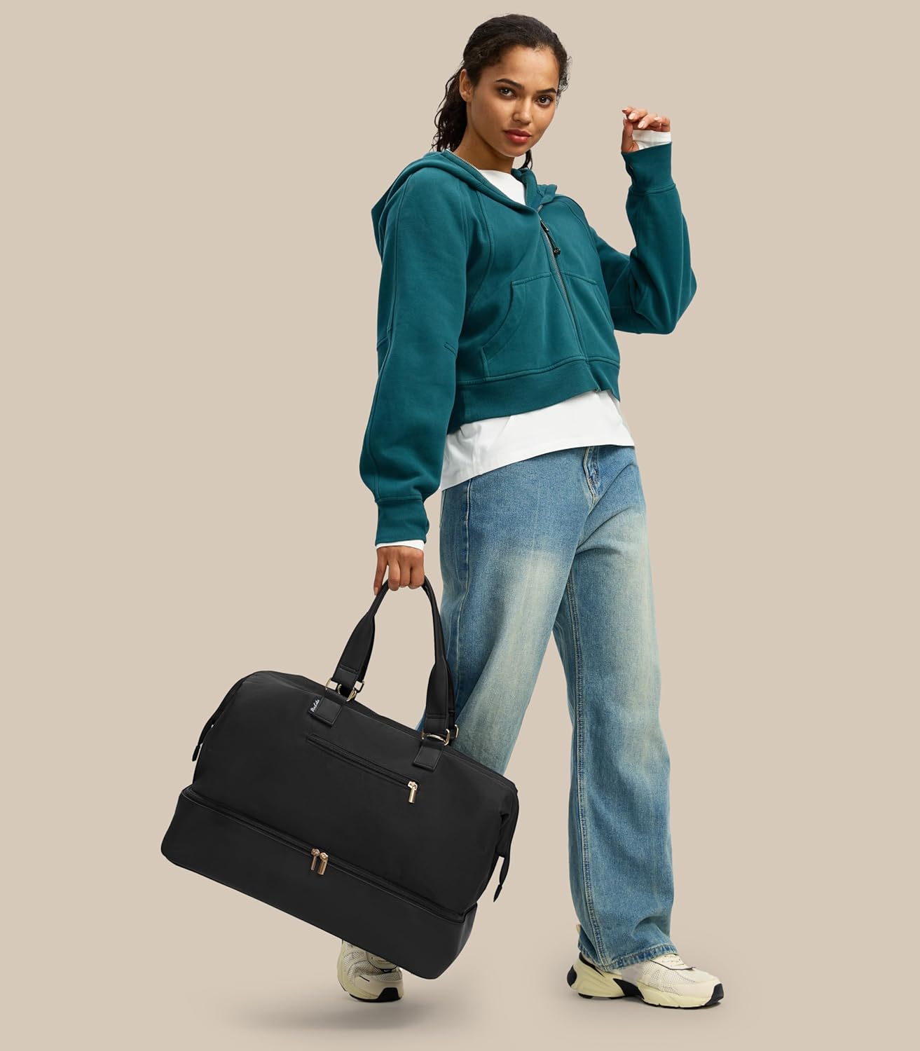 Weekender Bags for Women, Large Travel Duffel Bag with Shoes Compartment, Carry On Overnight Tote Bags with Toiletry Bag