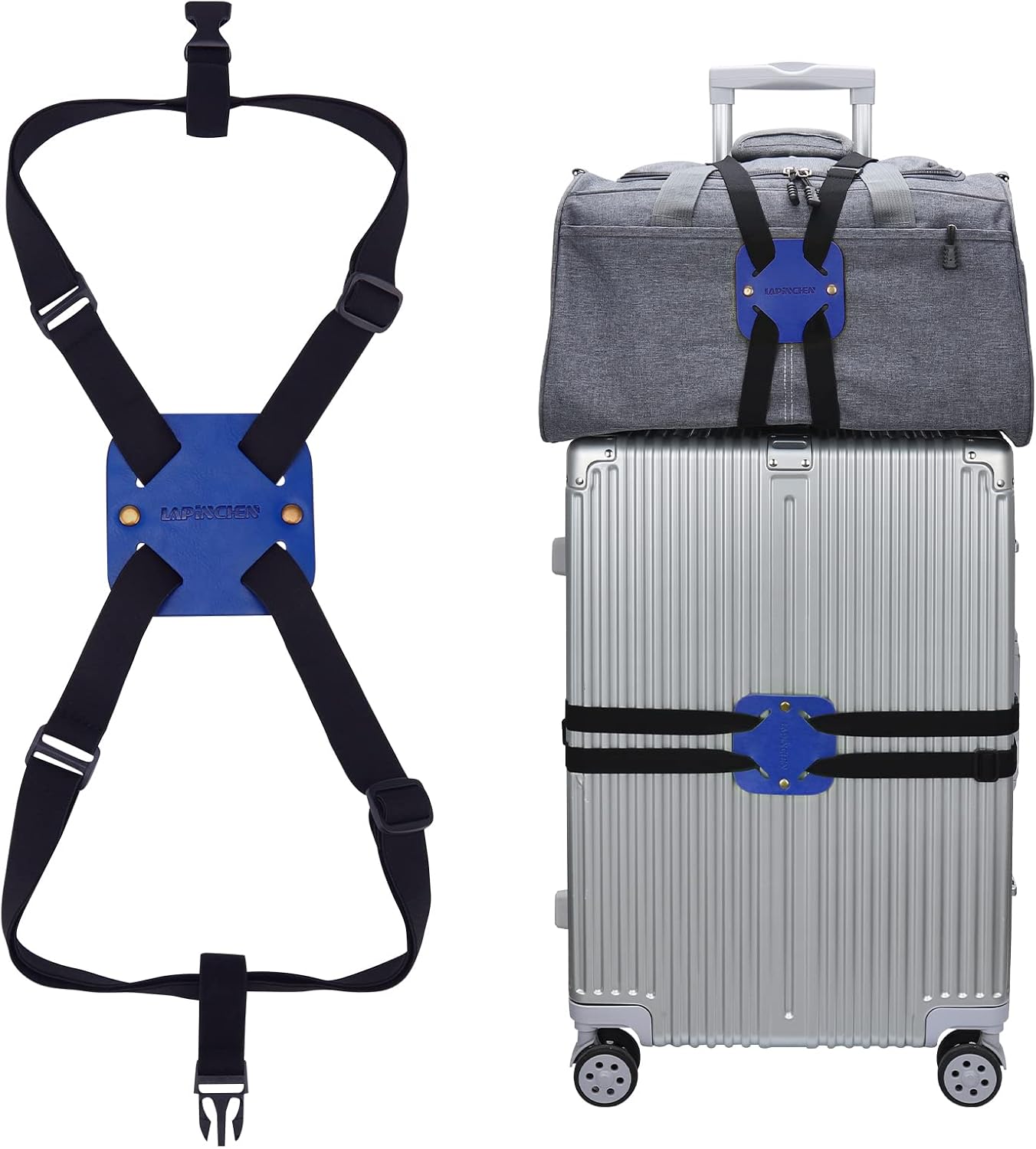 Luggage Straps, Lapinchen Bag Bungee, Luggage Bungee, Luggage Straps Suitcase Adjustable Belt, Adjustable and Portable Travel Suitcase Accessory, Blue
