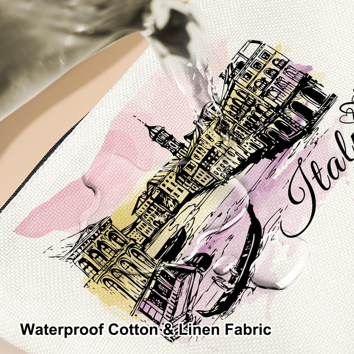 Watercolor Italy Gifts Makeup Bag Cosmetic Bag Italy Souvenirs Funny Italian Italy Travel Birthday Bachelorette Girls Trip Friendship Gifts for Italians Lovers Women TeensSister Bridesmaid Graduation