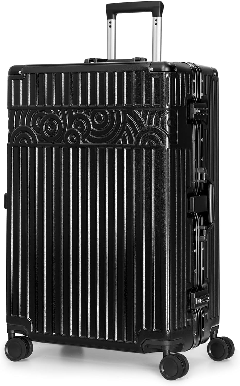 Krute Luggage 24 inch Aluminum Frame Suitcase with Spinner Wheels Zipperless Checked Luggages PC+ABS Hardside Suitcase with TSA Lock